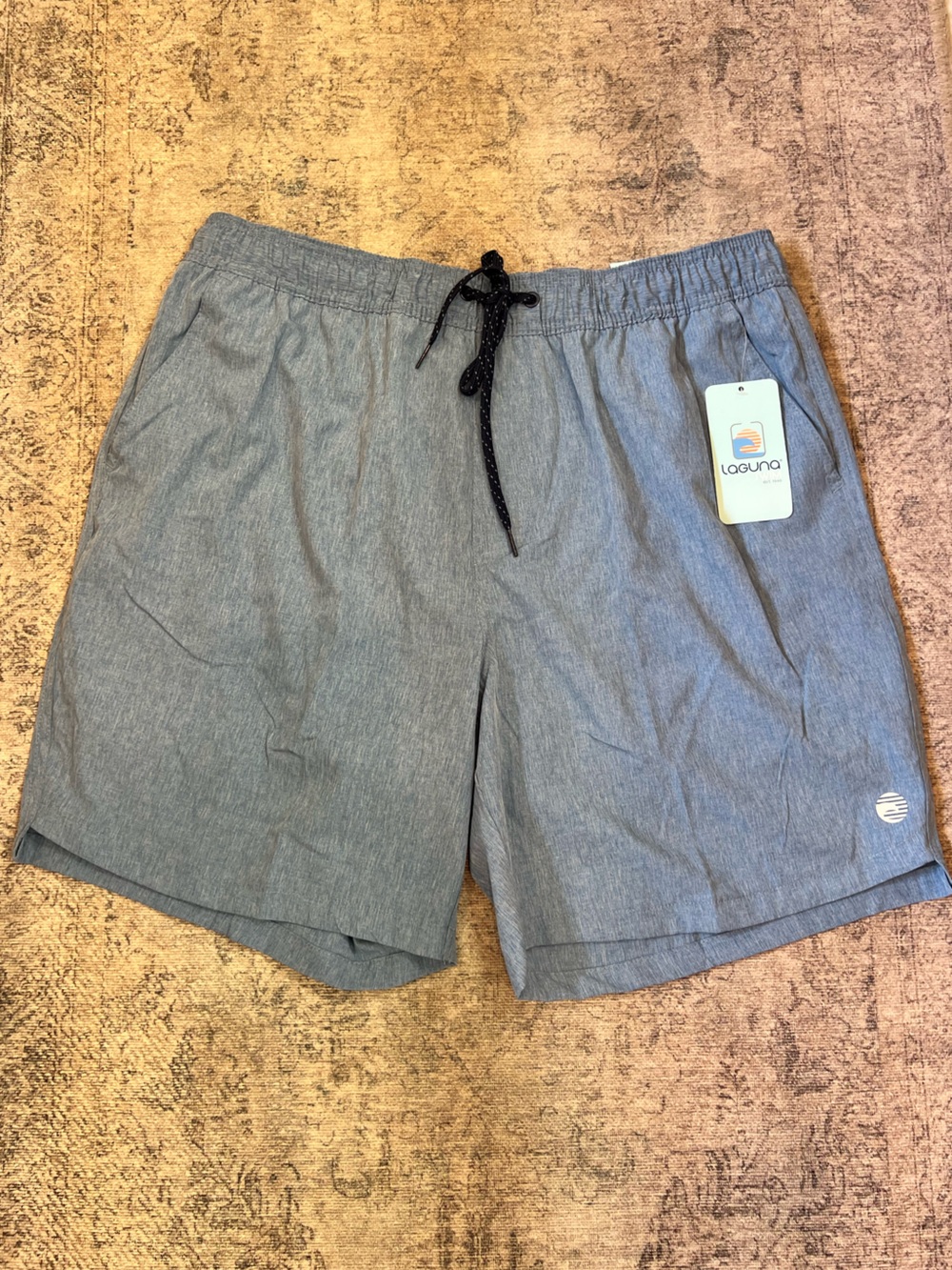 Laguna Swim The Volley Swim Trunks Mens XL Blue Heather 7” Inseam NWT UPF 50